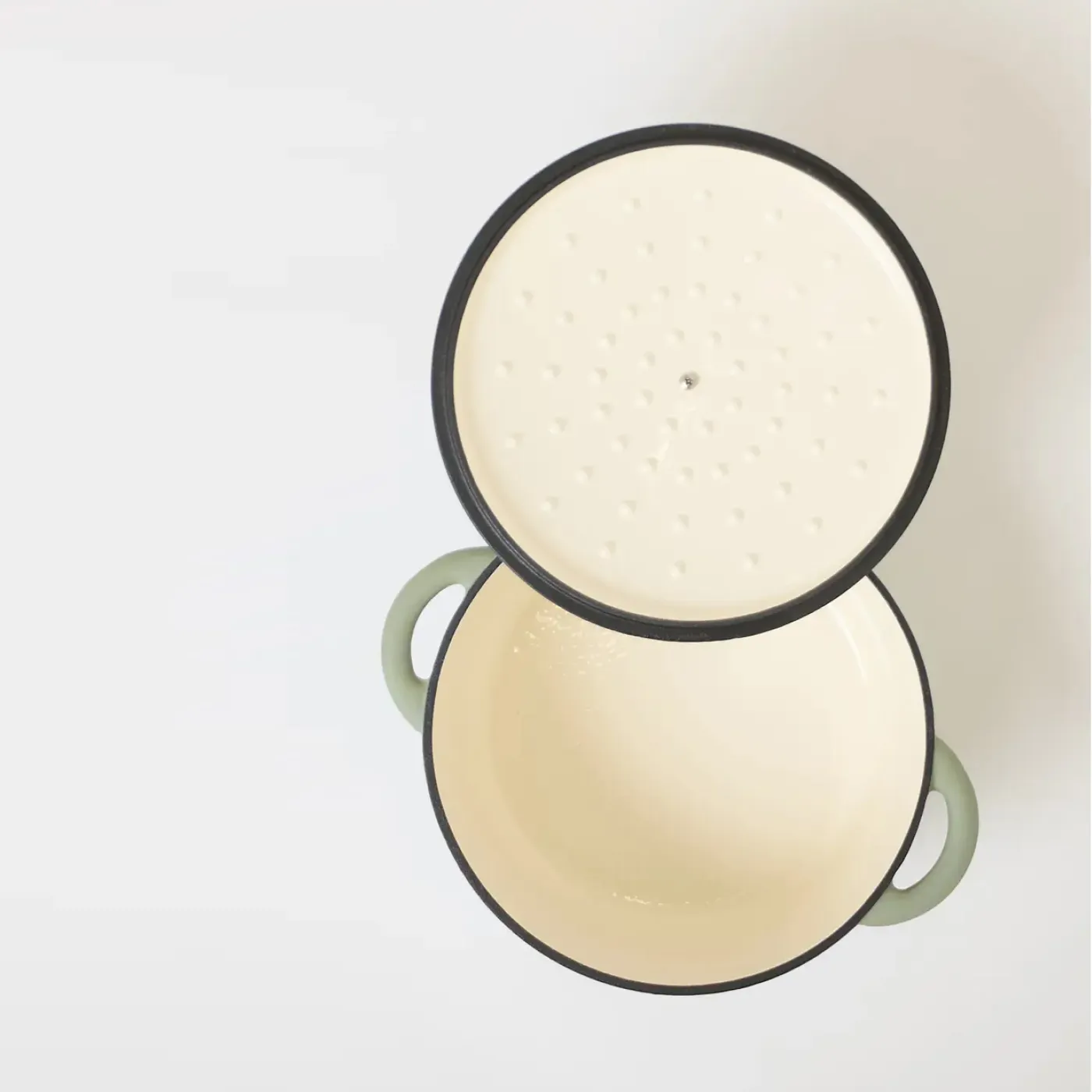 George Collective - Cast Iron Round Casserole 28cm - Matte Sage/Silver Lid — изображение 3